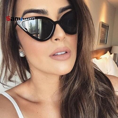 Samjune Cat Eye Sunglasses Women 2018 Luxury Eyewear Black Retro Female Sunglass Cateye Glasses for Woman