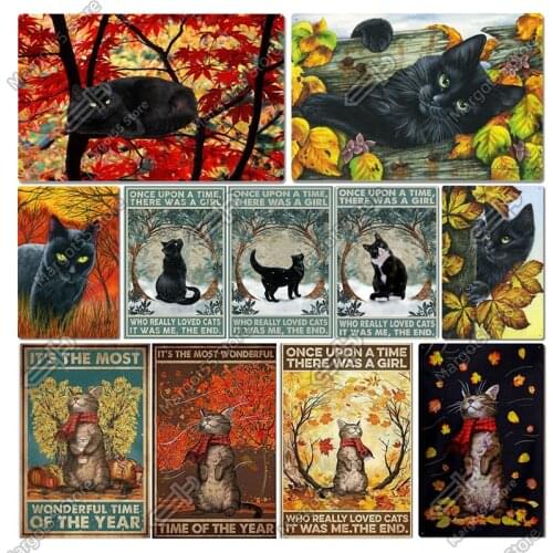 Cat Tin Sign-Once Upon A Time There Was A Girl Who Really Loved Cats It Was Me,Living Room Bathroom Kitchen Art Wall Decor Plate