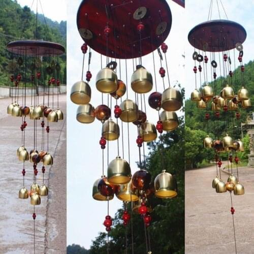 1PCS Hanging 18 Bells Copper Wind Chimes for Yard Garden Decoration Outdoor Mascot Gifts