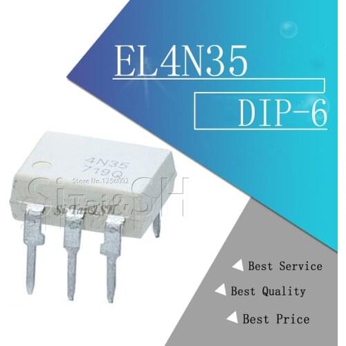 10PCS 4N35 DIP6 EL4N35 DIP photoelectric coupler new and original