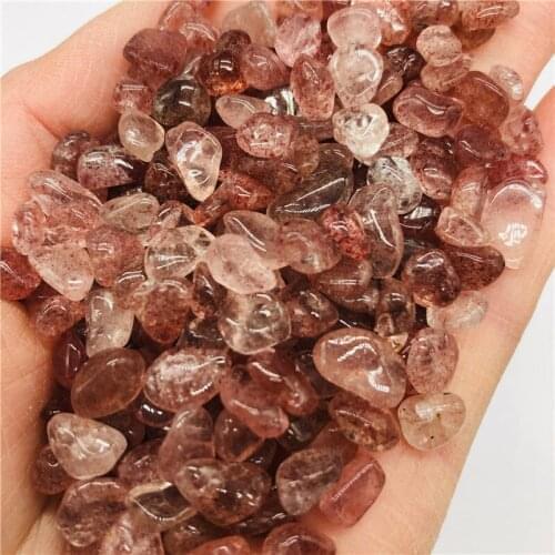 100g Natural crystal crushed stone natural strawberry scree fishbowl stone pot gravel