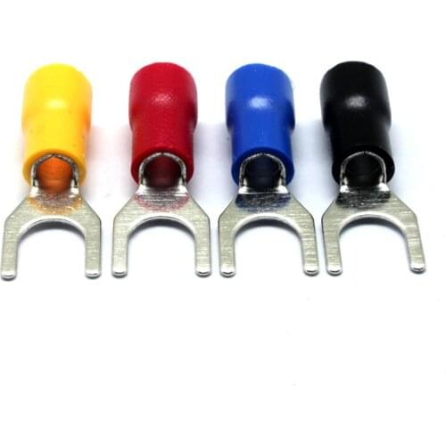 100pcs/lot Cold pressure terminal SV3.5-6 forked fork type Y type Y type insert spring connector 0.5mm thick