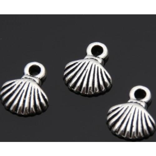 100pcs Silver Color Mini Lovely Shell Charms Beach Shell Pendant Jewelry Making DIY Handmade Craft Accessories Supplies A3453