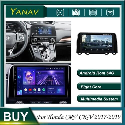 128G Car Radio Stereo Receiver For Honda CRV CR-V 2017-2019 Android GPS Navigation Video Multimedia MP3 Player with 360 Cameras