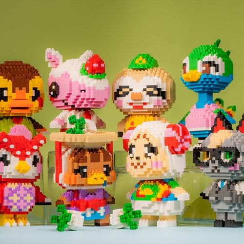 22 styles Animal Crossing Blocks Judy Dom Coco Roald Celeste Dodo Blathers Molly Ruby Tom Nook Blocks Toys Souvenir model gift