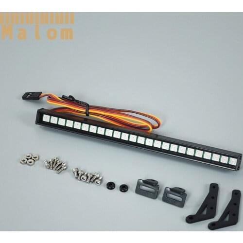 5-8V RC Car Roof Lamp Colorful Waterproof 24 LED Light Bar for 1/10 RC Crawler TRX4 Axial SCX10 II 90046 D90 TF2 JK Rubicon Body