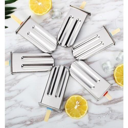 6pcs Stainless Steel DIY Ice Cream Mold Ice Household Popsicle Ice Cream Popsicle Molds Old Popsicle Mold Maker set