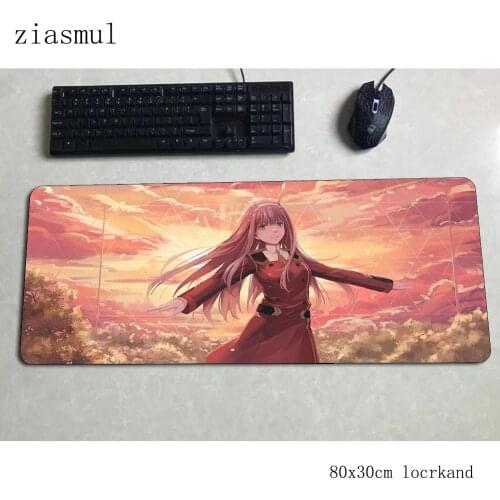 Darling in the franxx mouse pad 80x30cm mats locked edge Computer mouse mat gaming accessories mousepad keyboard games pc gamer