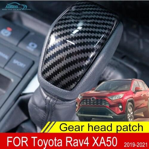 For Toyota RAV4 XA50 2019 2020 2021 Decorative Patch Automobile Gear Head Carbon Fiber Pattern Accessory
