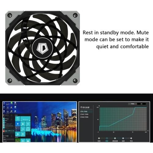 ID-COOLING 120mm Computer Case Cooling Fan PWM Silent Quiet Chassis PC Cooler Household Computer Accessories