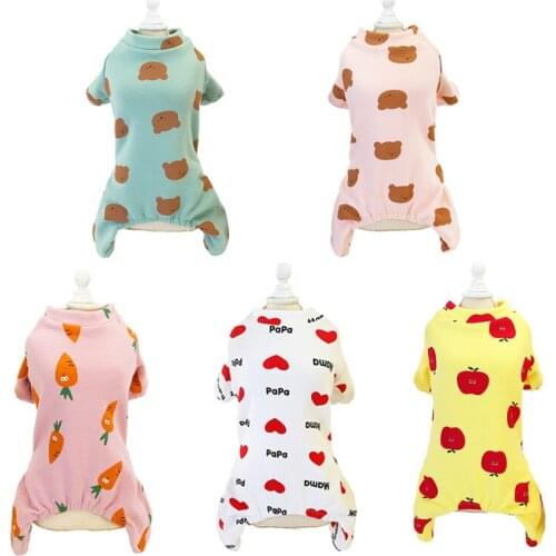 Cute Print Puppy Cat Dog Jumpsuit for Small Dogs Winter Cotton Pomeranian Yorkies Pajamas Rompers Mascotas Clothes disfraz perro