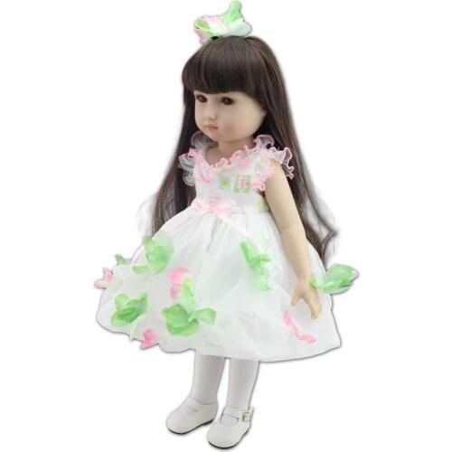 Can Stand American Doll Full Silicone Vinyl baby Reborn Girl fairy 45 CM Toddler Toys For Kids Gifts Birthday Brinquedo