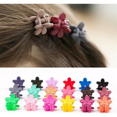 10 pcs New Fashion Baby Girls Small Hair Claw Cute Candy Color flower Hair Jaw Clip Children Hairpin Hair Accessories Wholesale