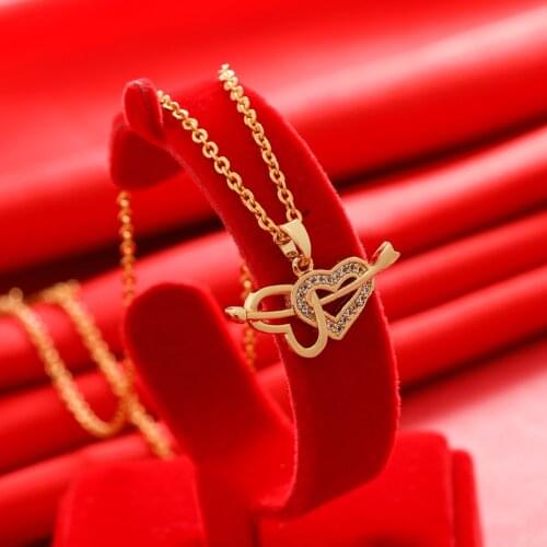 Gligli Small Necklaces For Women/Girl Gold Color Pendant Thin Chain Jewelry Ladies Festival Gift