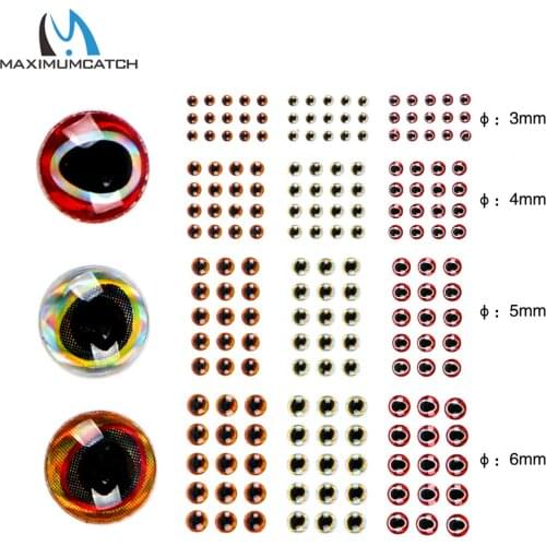 Maximumcatch 915 Pcs 3Colors Soft Molded 3D Holographic Fishing Lure Fish Eyes For Fly Tying Material