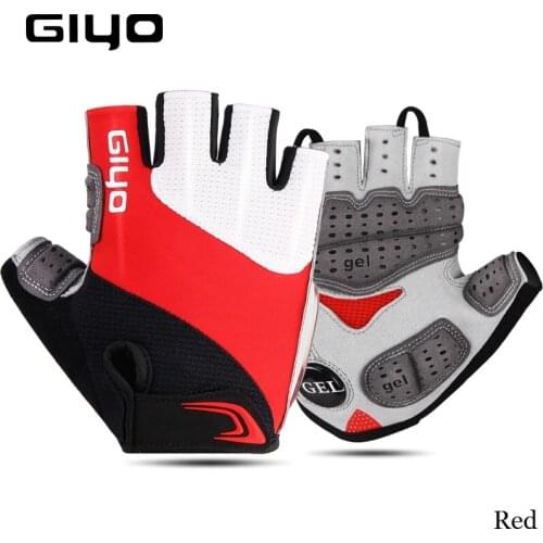 Giyo Cycling Half Finger Gloves Breathable Lycra Fabric DH Outdoor Mittens MTB Road Bike Men Bicycle Gel Fingerless Gloves