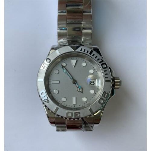 Watch Sapphire Automatic Silver Dial Winding BOMAX MARINA Ceramic Calendar Stainless Steel Case Mens 40mm Crystal Luminous Hand