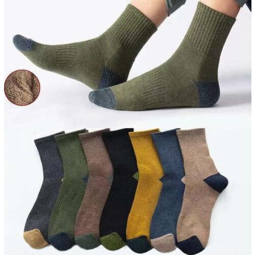 New Japanese Korean Mens Socks Harajuku Winter Keep Warm Socks Soft Breathable Autumn for Male Socks Plus Size 5Pairs/lot