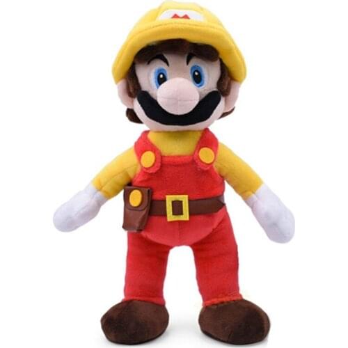 New Cute Classical Game Super Mario Builder Plush 28CM Kids Stuffed Toys For Children Gifts