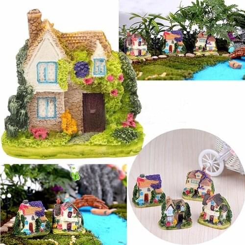 New 1pc Fairy Garden Miniature Resin Thatched House Micro Landscape Ornament Decor Home Small Souvenirs