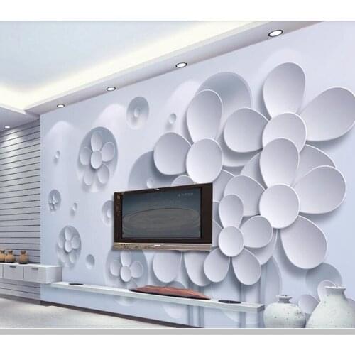 Papel de parede Elegant 3d stereo flowers modern wallpaper,living room TV wall bedroom bathroom wall papers home decor mural