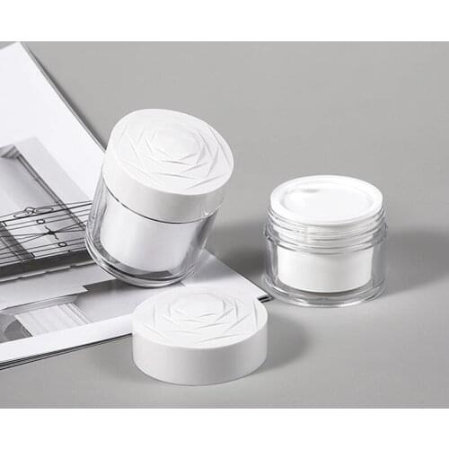 Face Cream Bottle Plastic White Rose Shape AS Eyeshadow Box Two-layer Cream Box Cosmetic Container 20g 30g 50g Eye Cream Jar