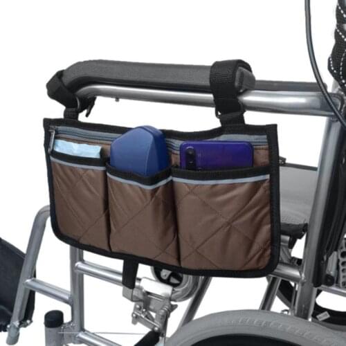 1pc Walker Electric Scooter Wheelchair Armrest Side Storage Bag Seat Armrest Storage Bag