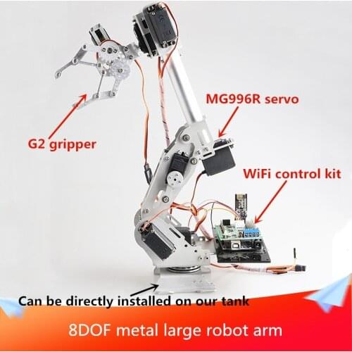 With Control 7DOF Metal Large RC Robot Arm With Gripper Controller Kit 8pcs Digital Servos DIY For Arduino Industrial Robotic