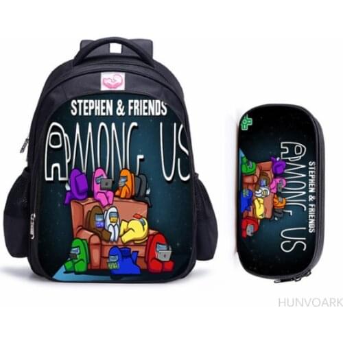 16 Inch Children Game Among Us Children School Bags Orthopedic Backpack Kids Boys Girls Mochila Infantil Cartoon Bags