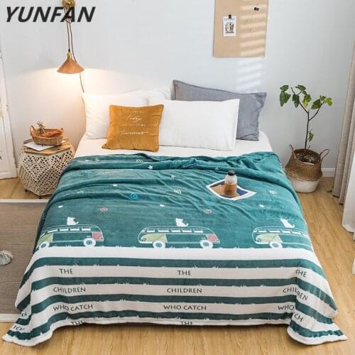 Green white thin blankets fashion thin quilt twin full queen boys car blanket Throw Flannel blanket on Bed/car/sofa cartoon rugs