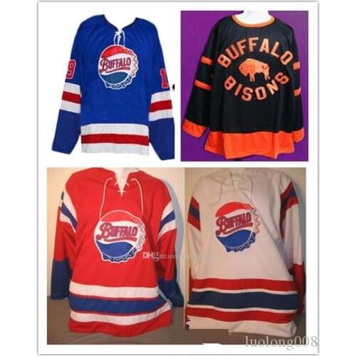 Vintage BUFFALO BISONS Hockey Jersey Embroidery Stitched Customize any number and name Jerseys