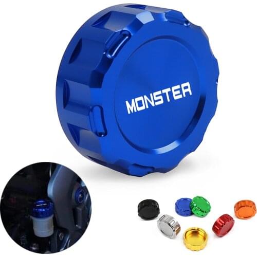 For Ducati MONSTER 400 620 695 696 796 821 1100 1200 ST2 M600 M620 M900 CNC Rear Brake Fluid Cylinder Master Reservoir Cover Cap