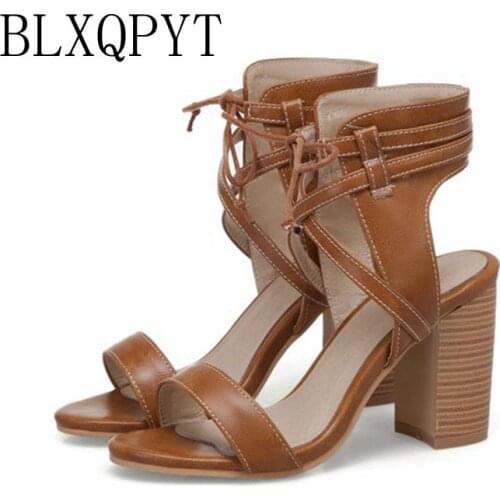 BLXQPYT Real Sandalias Mujer Big Size 32-50 Shoes Women Sandals High Heels Sapato Feminino Summer Style Chaussure Femme T8612