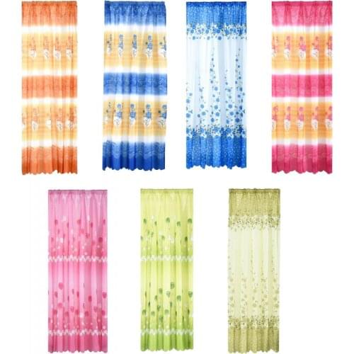 1 Panel Modern Curtain Rose Tulip Printed Door Blackout Curtains 100x200cm Rod Comfortable