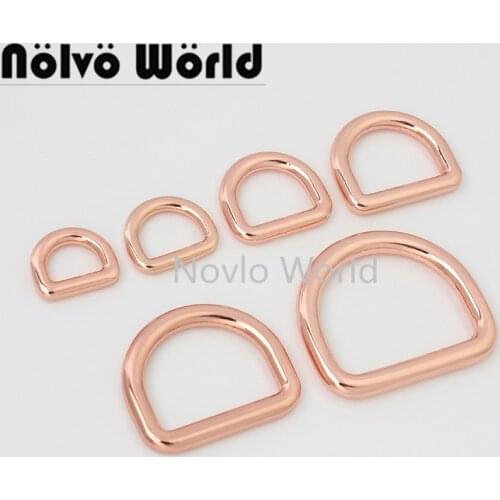 10-50 pieces 6 colors 6 size 10-13-15-19-25-30mm Rose gold welded d ring closed dee rings alloy round d ring for sewing parts