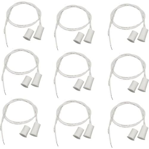 10pairs MC-38 Wired Door Window Sensor Magnetic Switch for Home Alarm System,When Sensor together,normally Closed NC