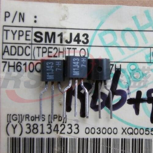 10PCS/LOT NEW ORIGINAL SM1J43 SMIJ43 M1J43 MIJ43 1A 600V TO-92