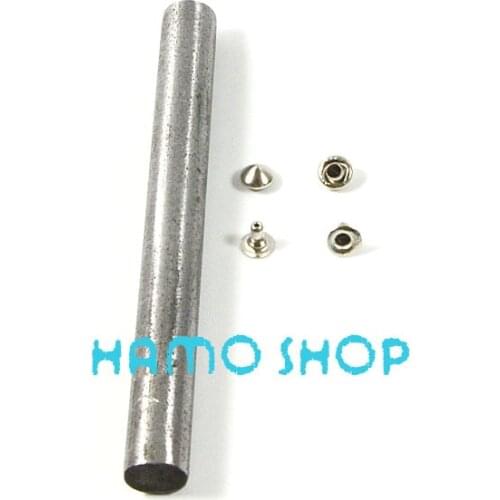 100pcs/lot 5mm Free Shipping Metal Cone Rivet Studs Fashion Leather Clothes Rapid Punk Rock Craft DIY With Tool Silver
