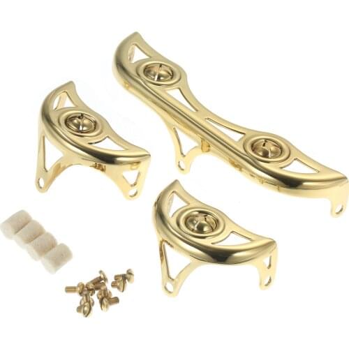 3Pcs/Set Brass Key Guard for Alto Sax Saxophone Repairing Protective Key Guard Kits with Felt Bumper & Bolts Accessories