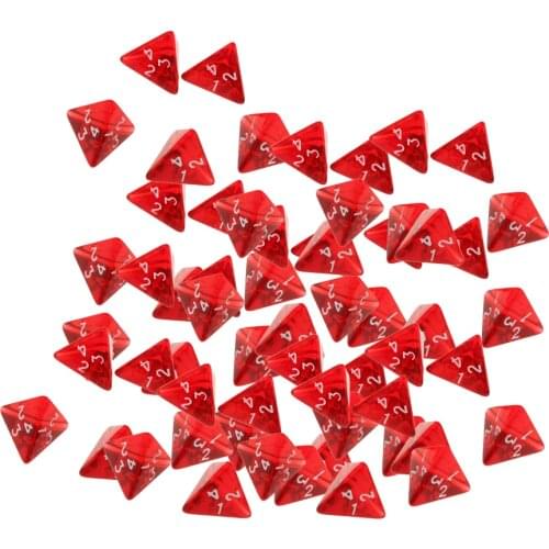 60 Pieces D4 Dice Polyhedral, Set DND Game, Tabletop RPG Red Acrylic