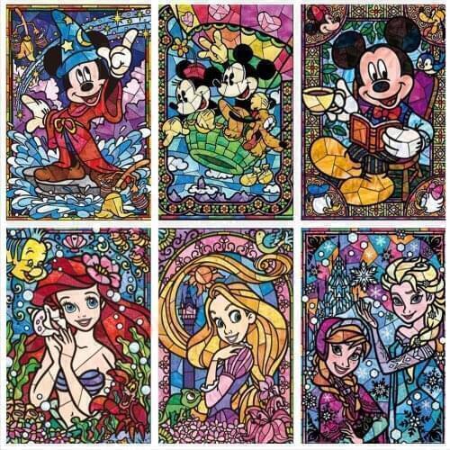 Disney Full Round Drill 5D Diamond Painting Cartoon Anime Diamond Embroidery Cross Stitch Mosaic Home Decor