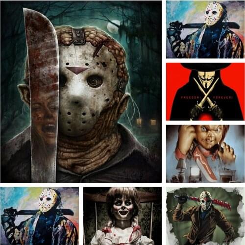 5D DIY Diamond Painting Horror Film Characters Full Square/Round Drill Cross Stitch Kits Art Picture Rhinestone Craft Home Decor