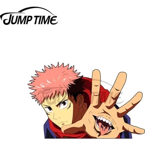 JumpTime 13 x 4cm Itadori Yuji from Jujutsu Kaisen Peeker Auto Decal Occlusion Scratch Car Stickers Suitable for Fold GTR EVO SX
