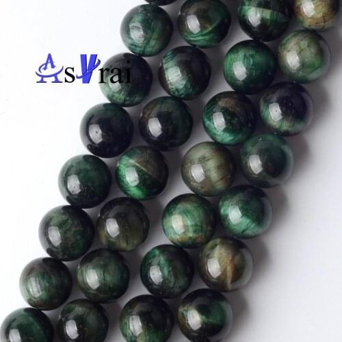Natural Stone Beads 6 8 10 mm Green Tiger Eye Stone Round Loose Spacer Beads For Jewelry Making DIY Bracelet Necklace Charms 15"