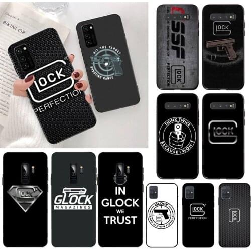 CUTEWANAN Glock Handgun Newly Arrived Black Cell Phone Case for Samsung S20 plus Ultra S6 S7 edge S8 S9 plus S10 5G lite 2020