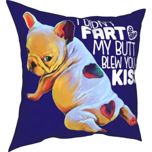 French Bulldog Frenchie Puppy Dog Pillowcase Soft Polyester Cushion Cover Decor Pillow Case Cover Chair Zipper 40*40cm