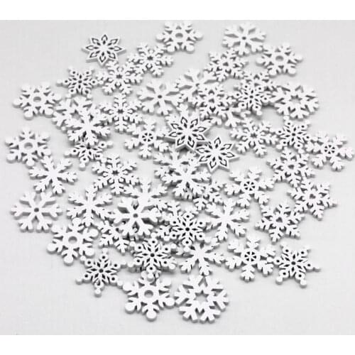 50/100pcs/lot Decorative snowflake buttons Xmas snowflake for DIY Handmade Craft patches 25mm Handmade Christmas Button