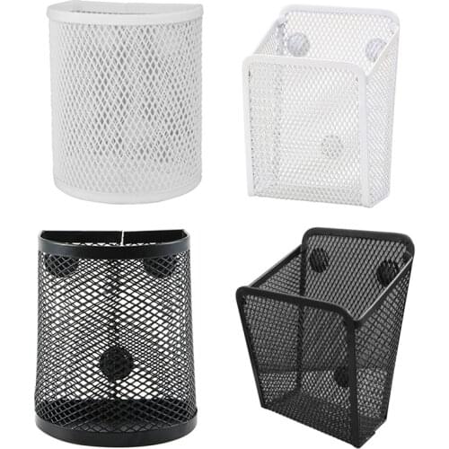 Pencil Holder Office Desk Metal Mesh Square Pen Pot Cup Case Container Organiser Durable Storage Stationery Magnetic Pencil Case