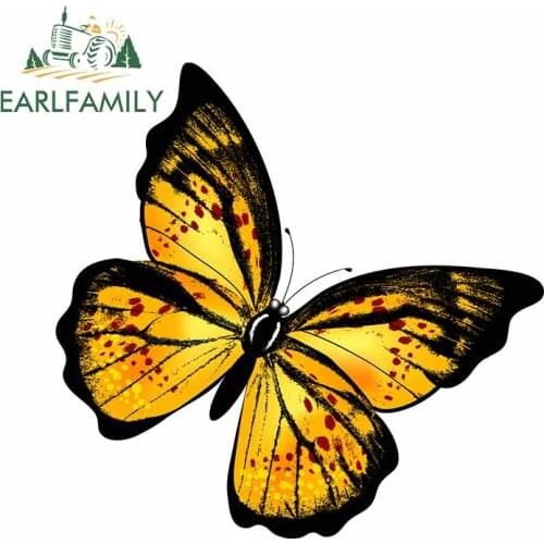 EARLFAMILY 13cm x 12.7cm For Butterfly Graffiti Car Sticker Surfboard Decal Personality Creative Sticker Car Accessories Decor