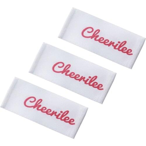 Satin Ribbon Print Labels With Customized Logo Mark For Children Garment Bags Shoes Kids Clothing Label Washabe Instruction Tags